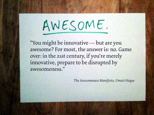 Slide 2: The Awesomeness Manifesto